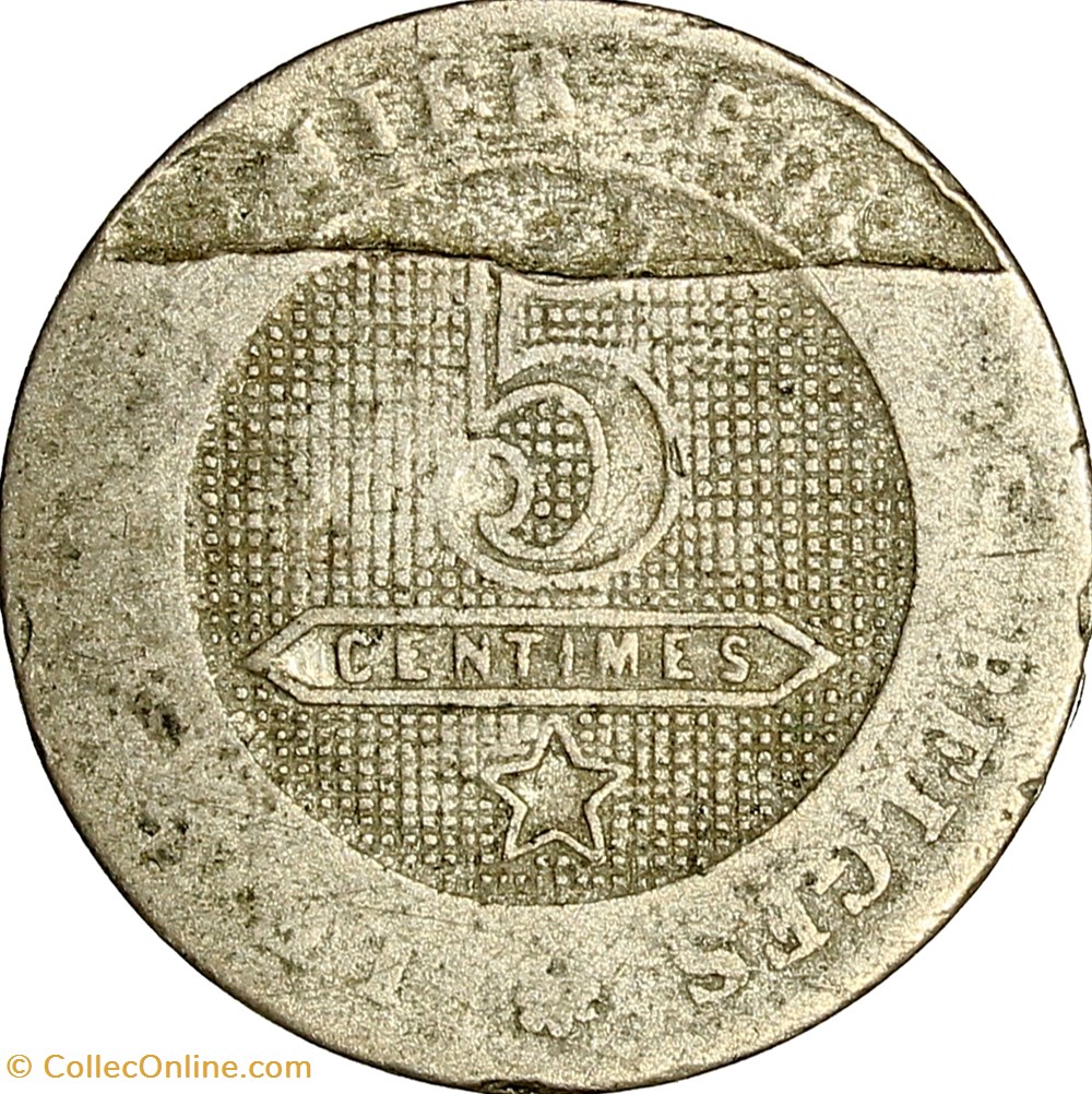 monnaies monde 5 centimes lion leopold ier belgique 1863 flan splitte