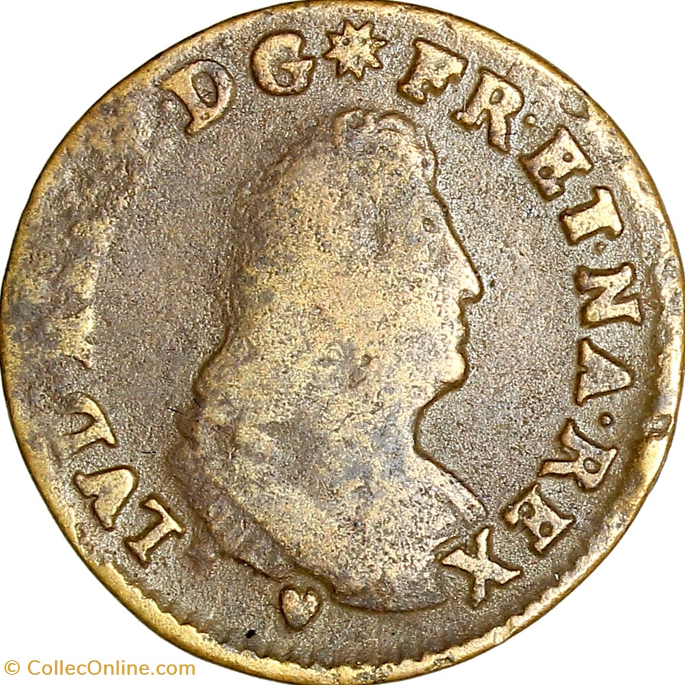 II deniers de Strasbourg, Louis XIV, 1708, Strasbourg monnaies europe medievale france royales ii deniers de strasbourg louis xiv 1708 strasbourg