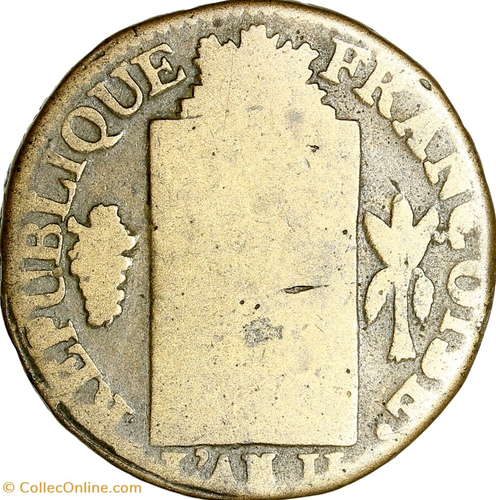 Sol à la table de la loi, daté, la Convention, 1793, an II, Dijon monnaies monde france sol a la table de la loi date la convention 1793 an ii dijon