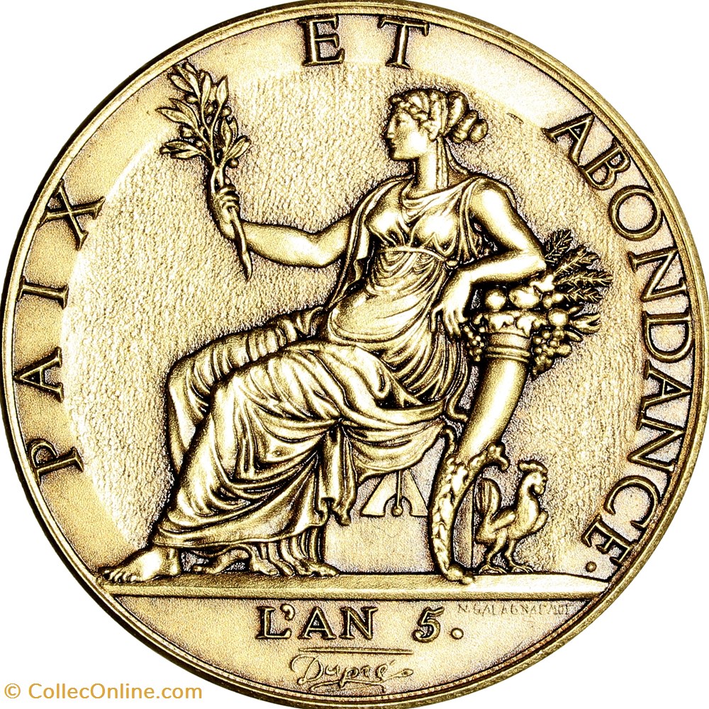 Médaille de Dupré, restitution du projet de la première pièce en or du système décimal, 2020 medailles france medaille de dupre restitution du projet de la premiere piece en or du systeme decimal 2020