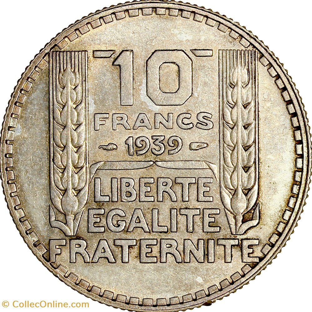 monnaies monde france 10 francs turin iiie republique 1939