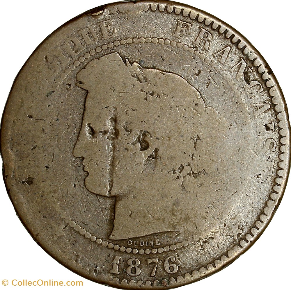 10 centimes Cérès, IIIe République, 1876, Paris monnaies monde france 10 centimes ceres iiie republique 1876 paris