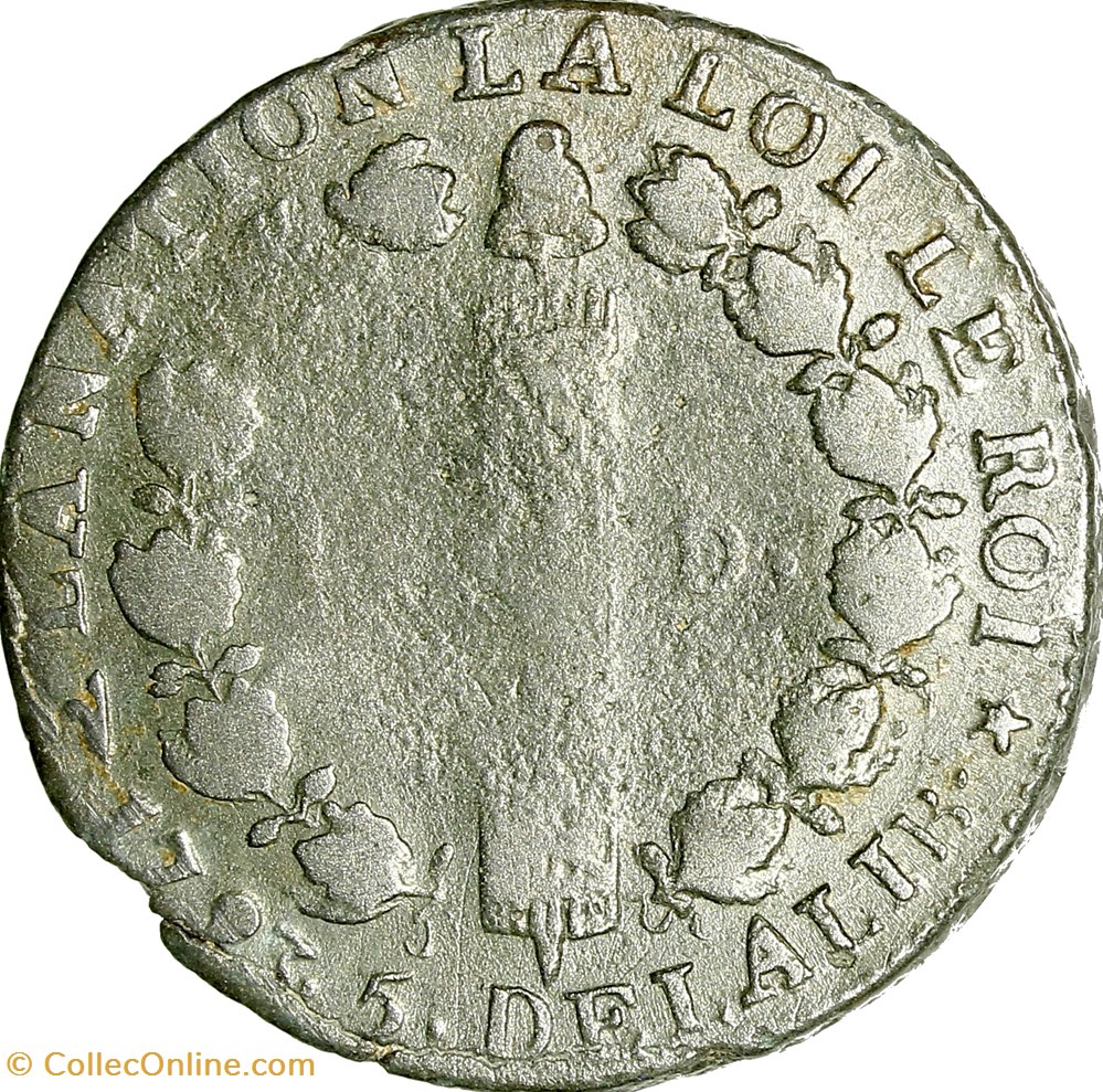 12 deniers au faisceau type François, Louis XVI, 1793, an 5, Lille monnaies monde france 12 deniers au faisceau type francois louis xvi 1793 an 5 lille