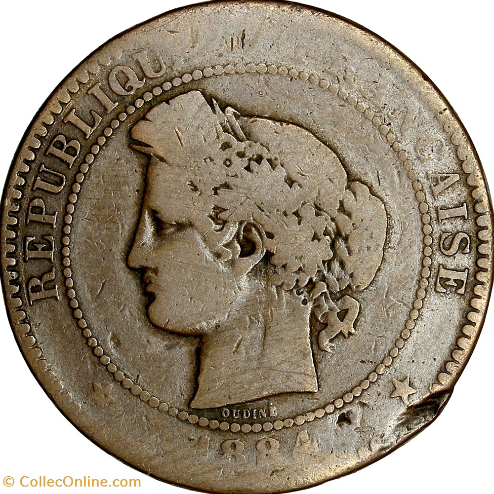 10 centimes Cérès, IIIe République, 1884, Paris monnaies monde france 10 centimes ceres iiie republique 1884 paris