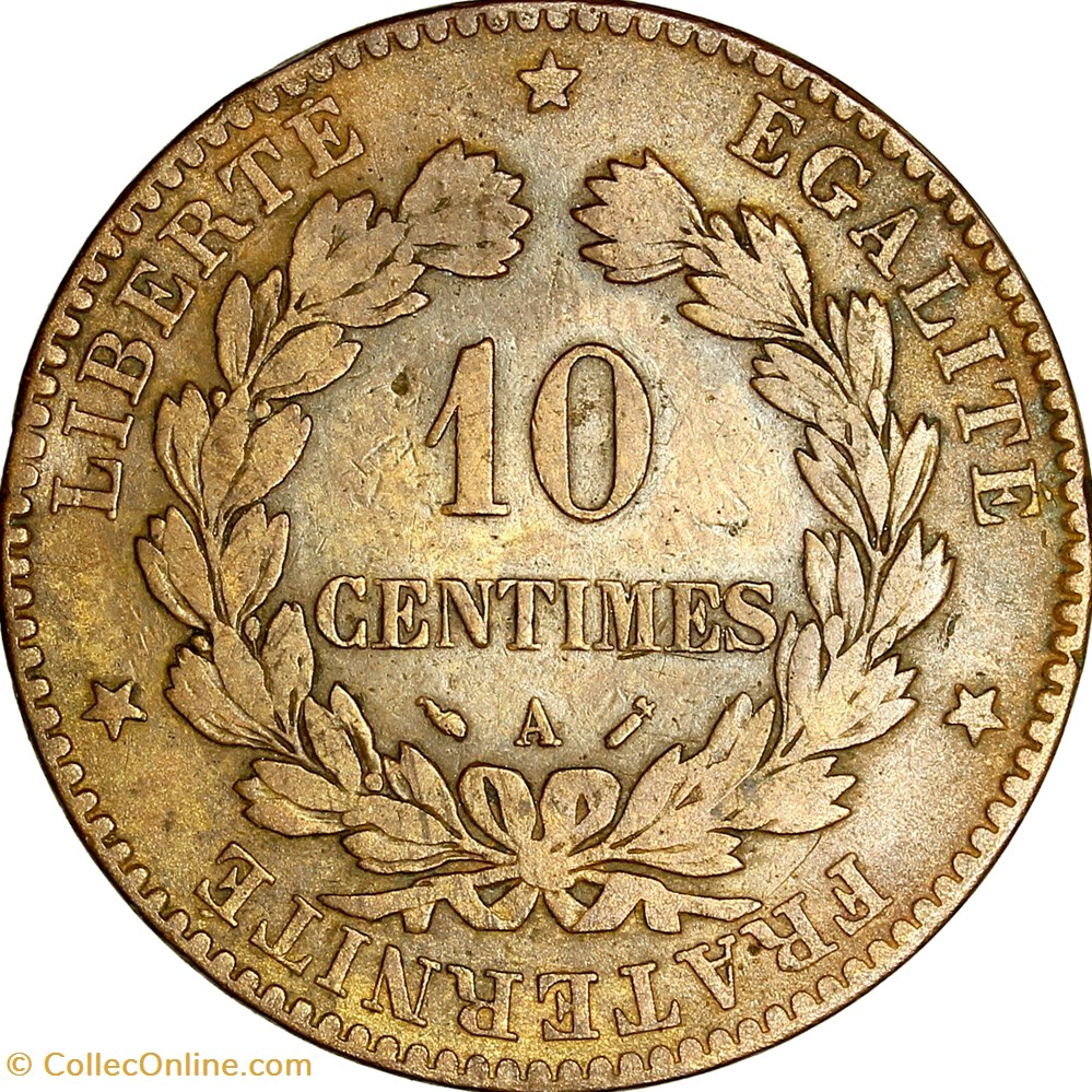 monnaies monde france 10 centimes ceres iiie republique 1895 paris