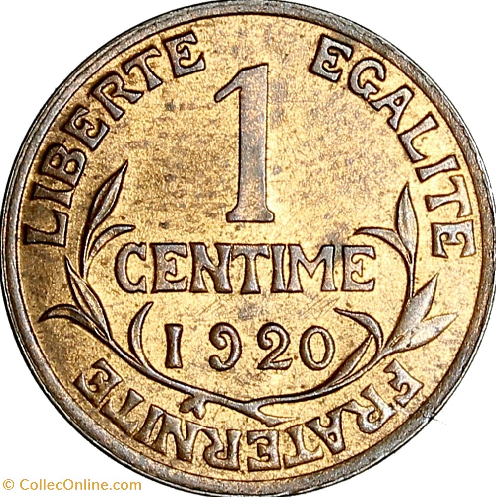 monnaies monde france 1 centime daniel dupuis iiie republique 1920