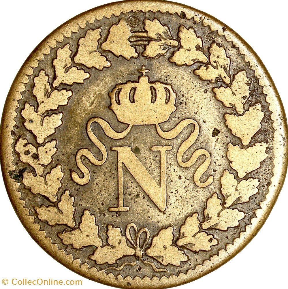 Un décime à l'N couronnée, Napoléon Ier, 1815••, Strasbourg monnaies monde france un decime a n couronnee napoleon ier 1815 strasbourg