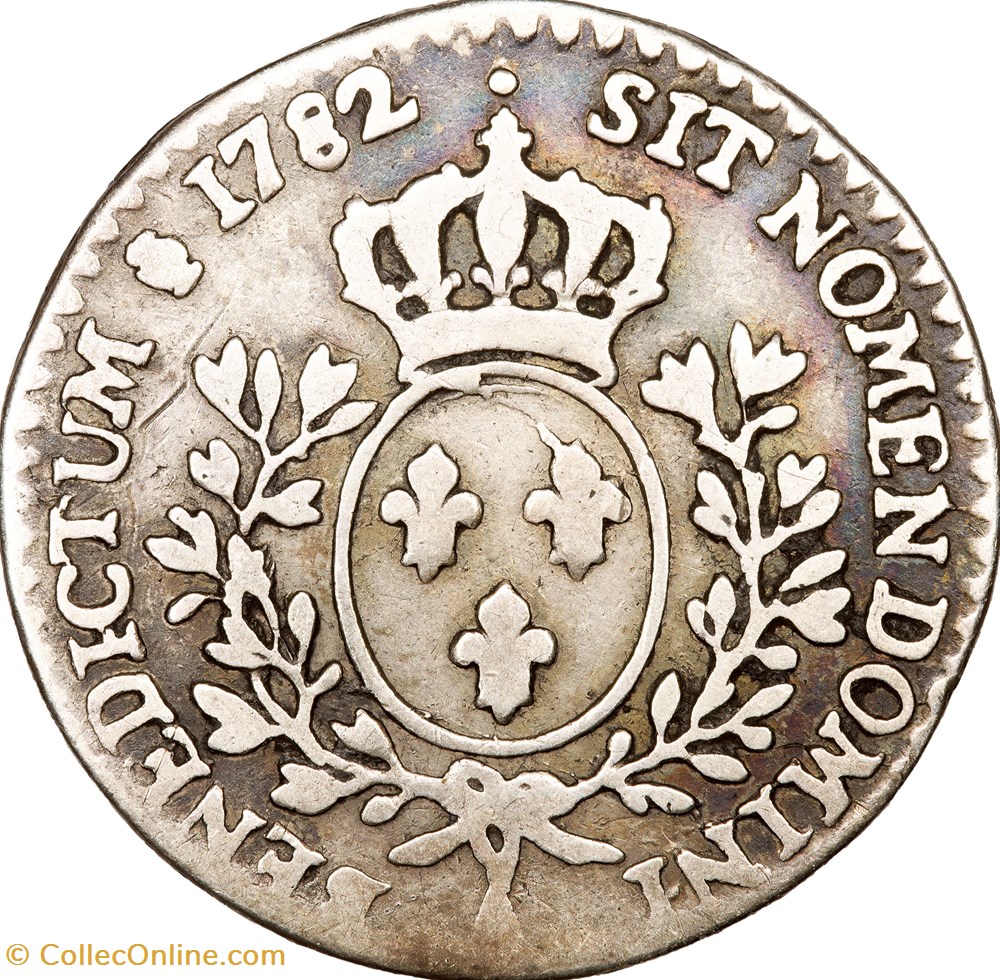 Dixième d'écu aux branches d'olivier, Louis XVI, 1782, 1er sem., Paris monnaies europe medievale france royales dixieme ecu aux branches olivier louis xvi 1782 1er sem paris