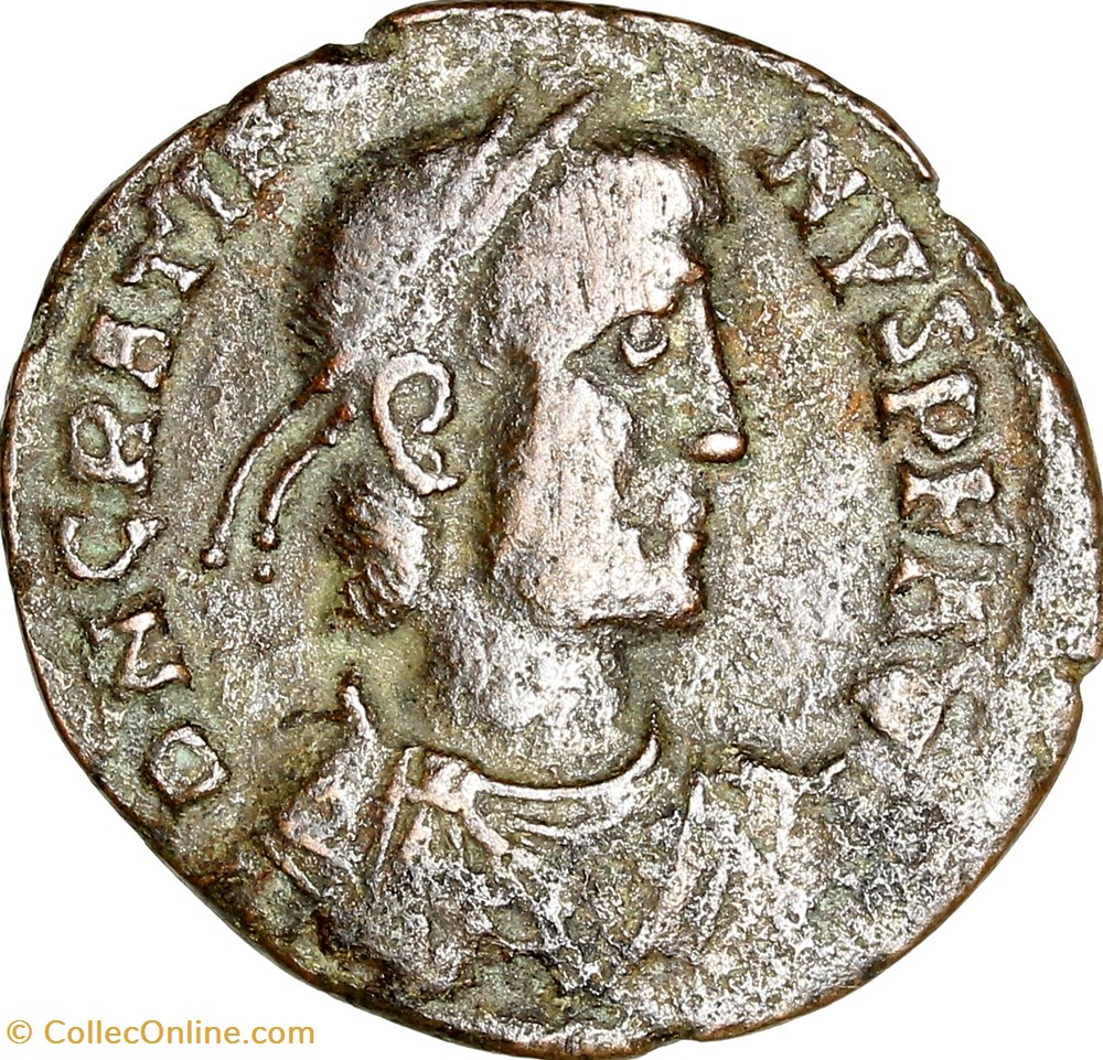 Maiorina pecunia de Gratien, Reparatio Reipublicae, 383, Lyon monnaies antiques romaines imperiales et republicaines maiorina pecunia de gratien reparatio reipublicae 383 lyon