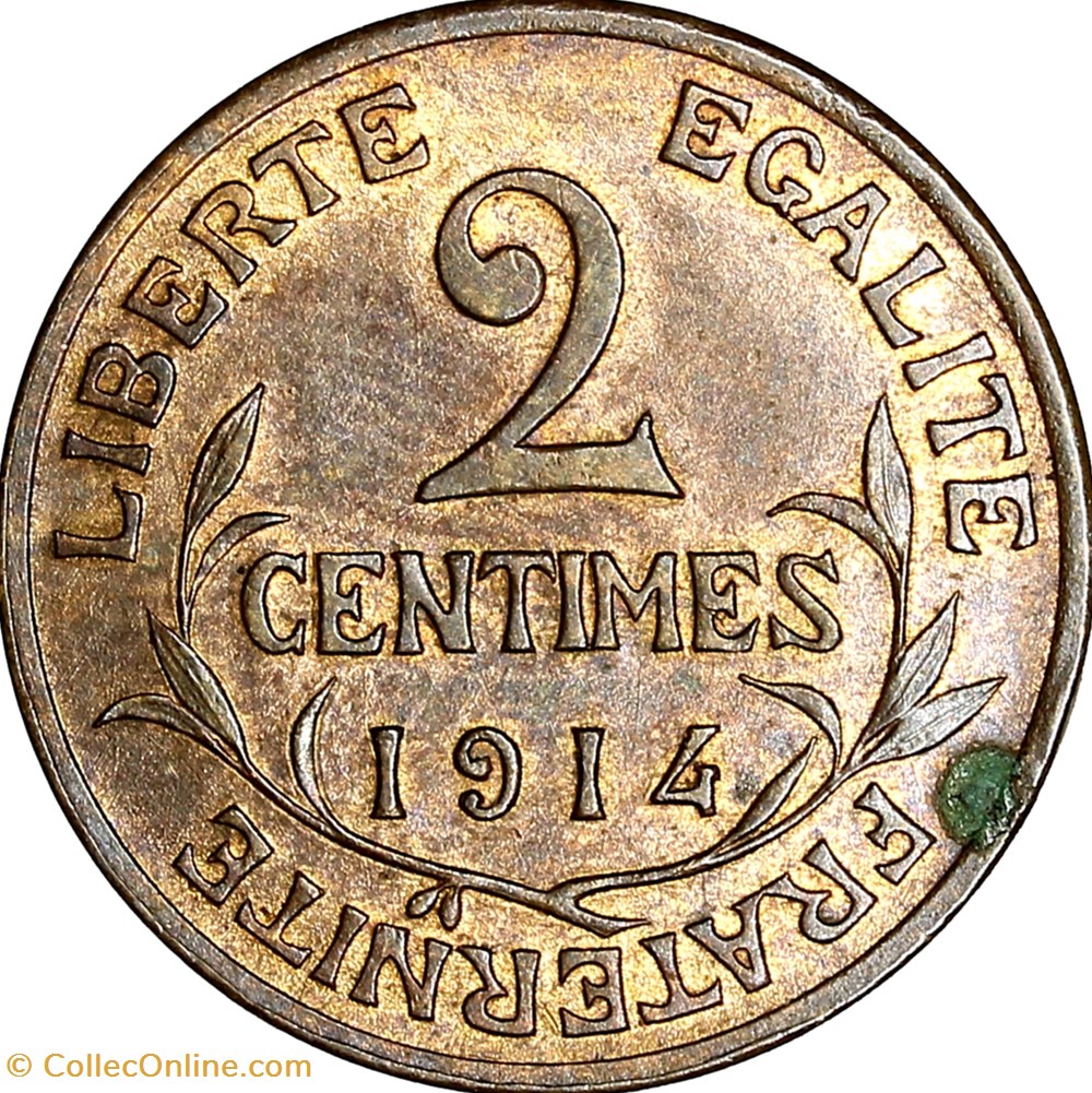 monnaies france modernes 2 centimes daniel dupuis iiie republique 1914