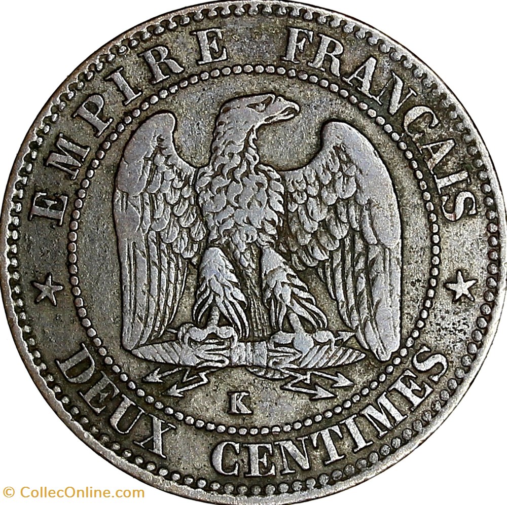 monnaies monde france deux centimes tete nue napoleon iii 1853 bordeaux