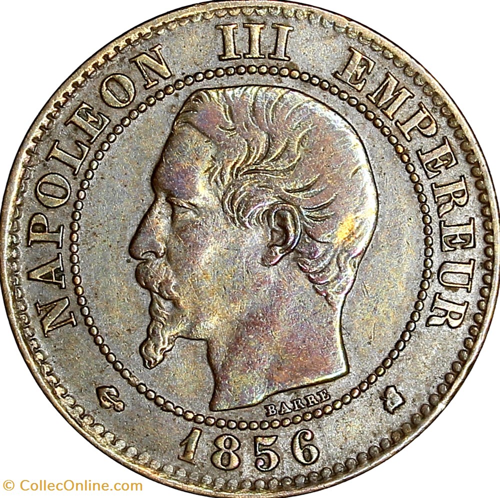 Deux centimes, tête nue, Napoléon III, 1856, Bordeaux monnaies monde france deux centimes tete nue napoleon iii 1856 bordeaux