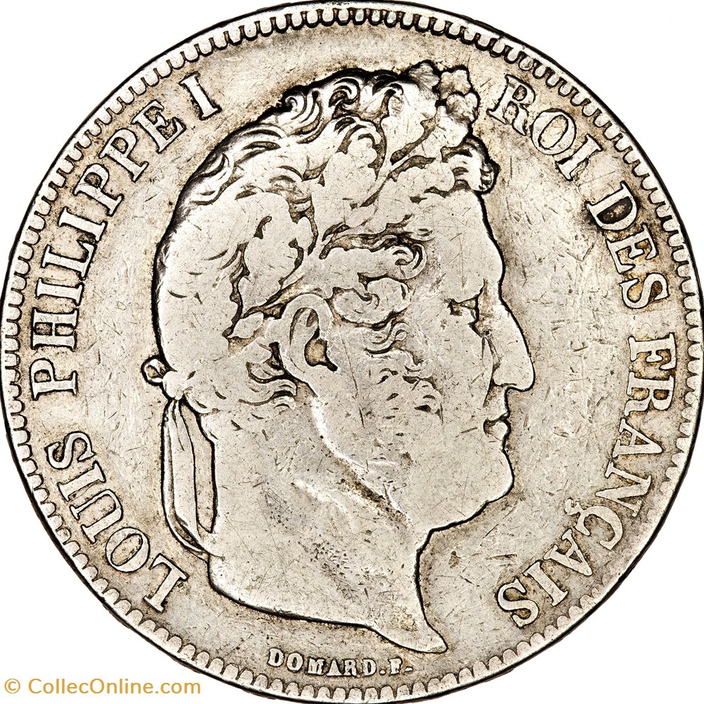 5 francs, 2e type Domard, Louis-Philippe Ier, 1834, Paris monnaies monde france 5 francs 2e type domard louis philippe ier 1834 paris