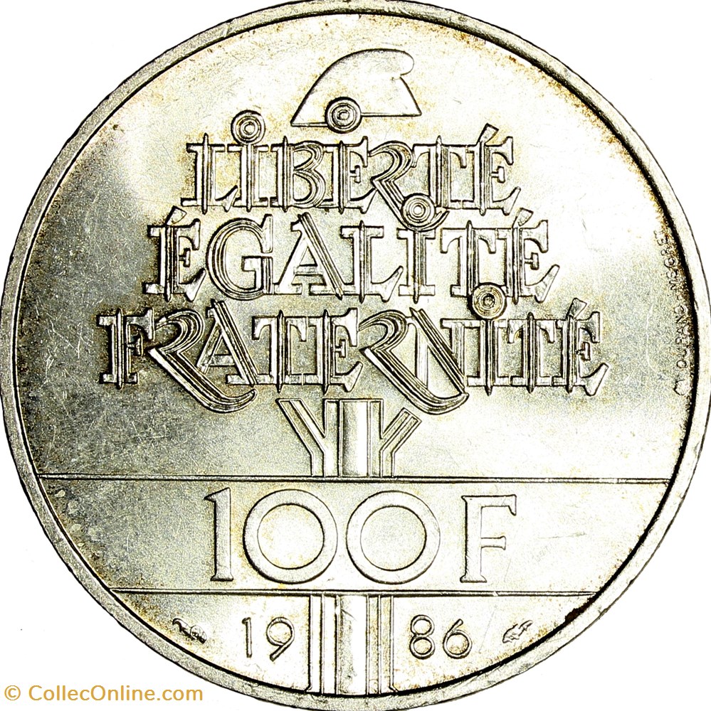 100 francs Liberté, 1986 monnaies monde france 100 francs liberte 1986