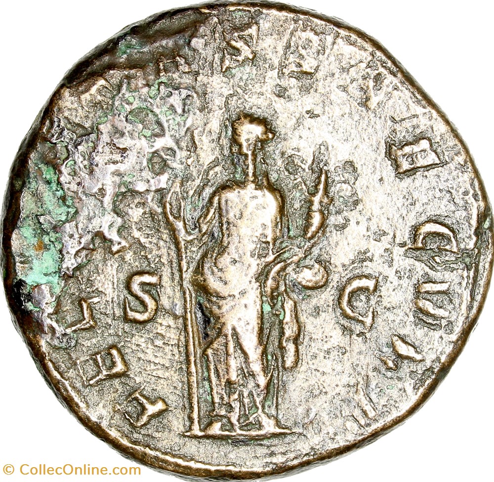 Double sesterce de Trajan Dèce, Felicitas, 249-251, Rome monnaies antiques romaines imperiales et republicaines double sesterce de trajan dece felicitas 249 251 rome