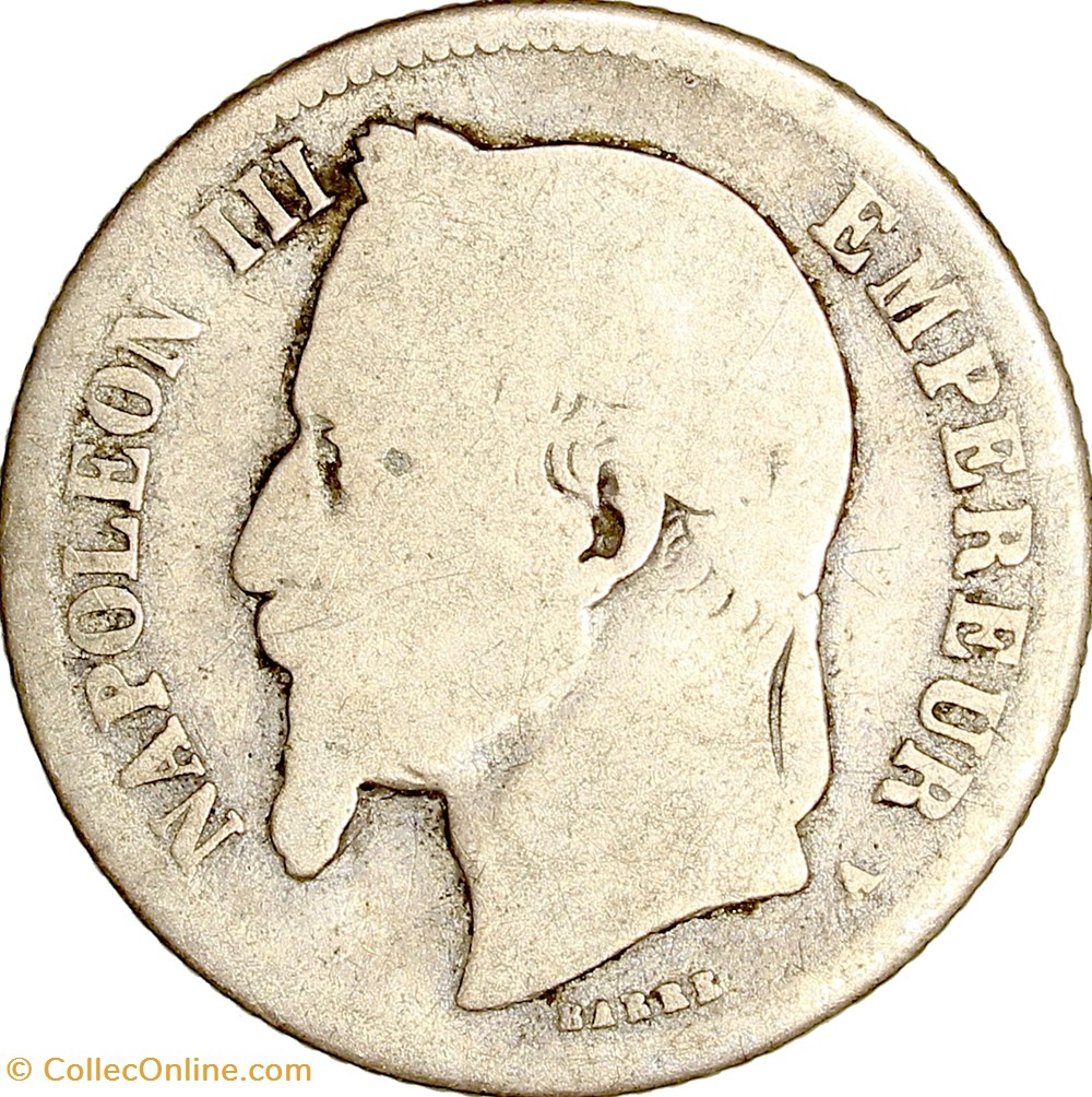 monnaies monde france 1 franc tete lauree napoleon iii 1866 paris