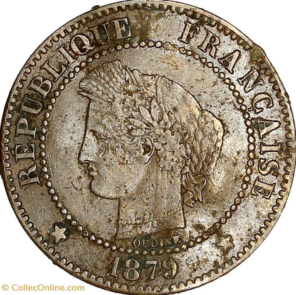 2 centimes Cérès, IIIe République, 1879, petit A, Paris monnaies monde france 2 centimes ceres iiie republique 1879 petit a paris