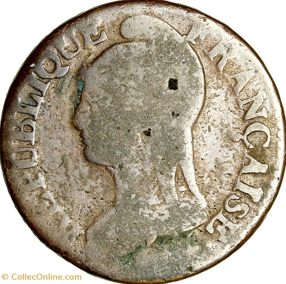 Cinq centimes Dupré, grand module, le Consulat, an 8 / 5, Paris monnaies monde france cinq centimes dupre grand module le consulat an 8 5 paris