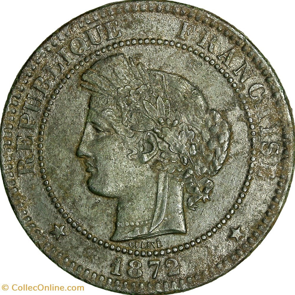 10 centimes Cérès, IIIe République, 1872, Bordeaux monnaies monde france 10 centimes ceres iiie republique 1872 bordeaux