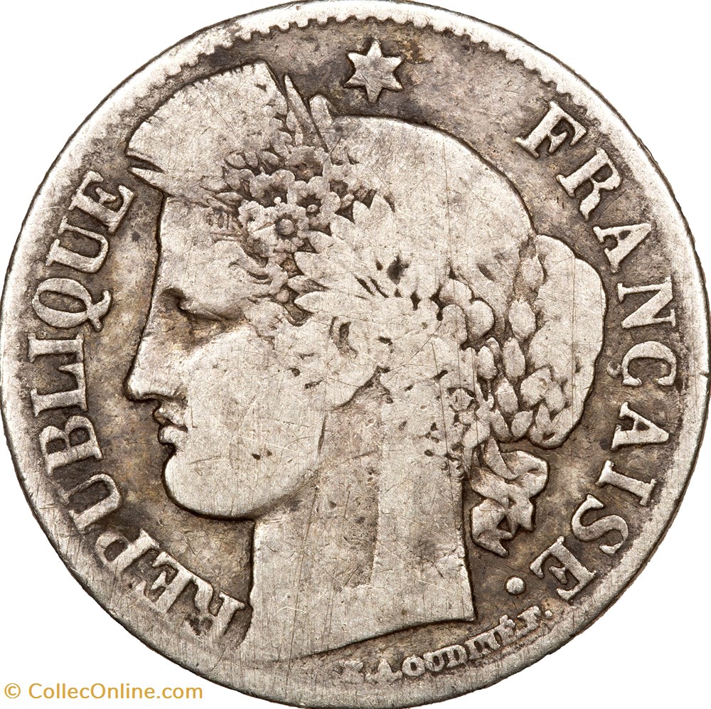 monnaies monde france 50 centimes ceres iie republique 1850 paris