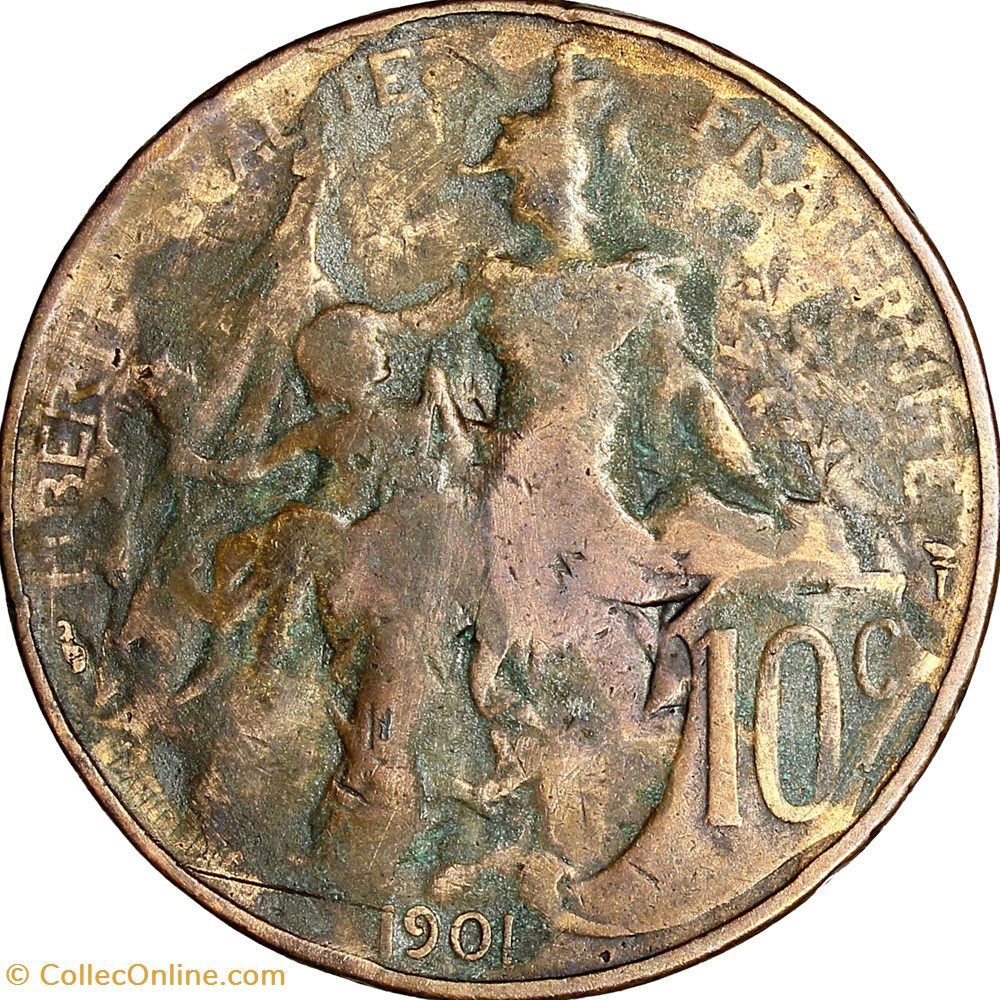monnaies monde france 10 centimes daniel dupuis iiie republique 1901