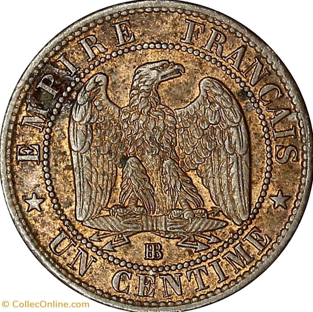 monnaies monde france un centime tete lauree napoleon iii 1862 strasbourg