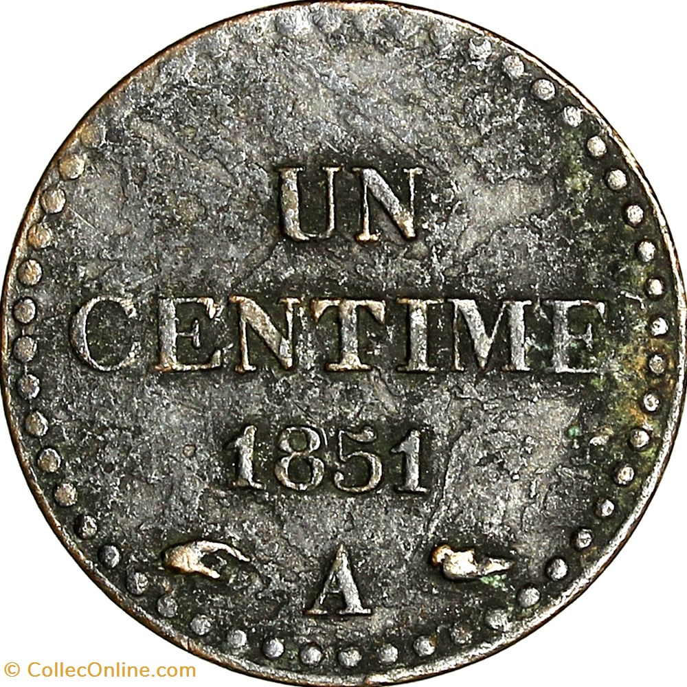 Un centime Dupré, IIe République, 1851, sans accent, Paris monnaies monde france un centime dupre iie republique 1851 sans accent paris