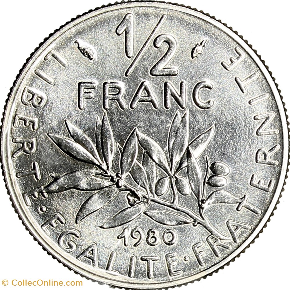1/2 franc Semeuse, FDC, 1980 monnaies monde france 1 2 franc semeuse fdc 1980