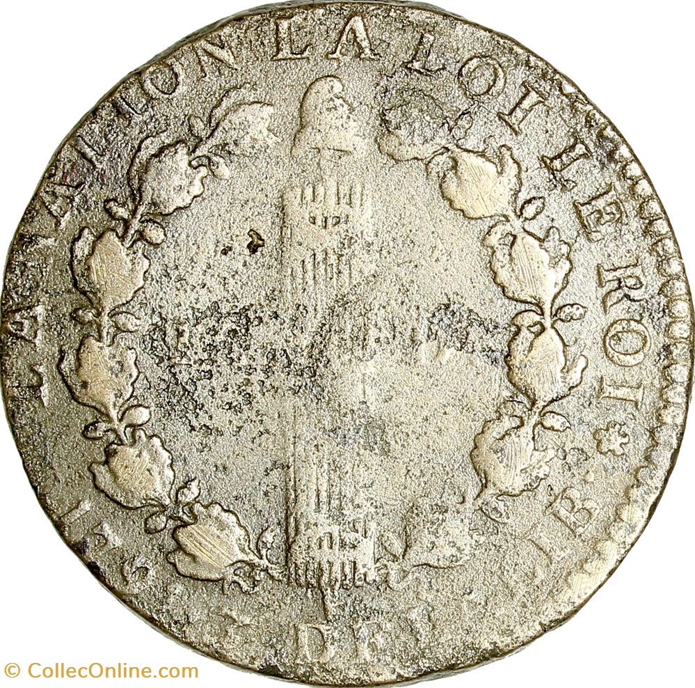 12 deniers au faisceau type François, Louis XVI, 1791, an 3, Paris - Louvre monnaies monde france 12 deniers au faisceau type francois louis xvi 1791 an 3 paris louvre