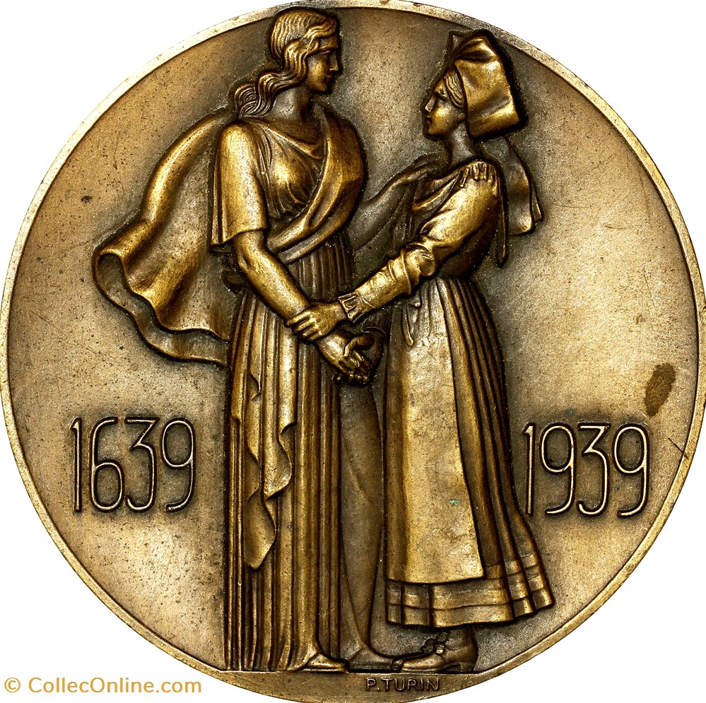 medailles medaille du tricentenaire de la reunion alsace france 1939