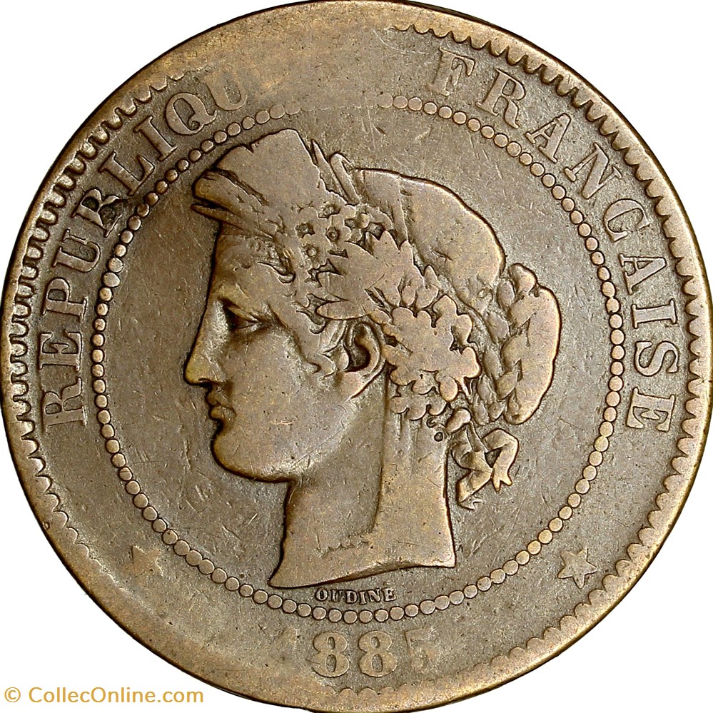 10 Centimes Cérès, IIIe République, 1885, Paris - Moedas - Mundo