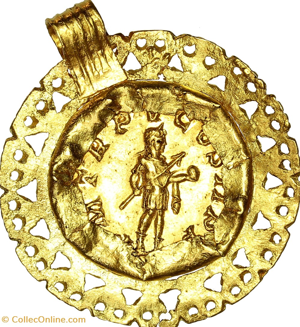 Roman medallion with an aureus of Gordian III, Gordian III, 241-243, Rome monnaies antiques romaines imperiales et republicaines roman medallion with an aureus of gordian iii gordian iii 241 243 rome