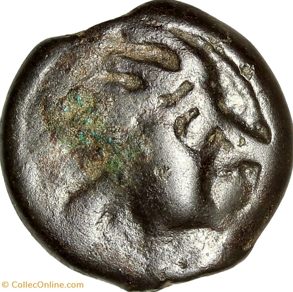 monnaies antiques celtes potin a la tete ebouriffee et au cheval des senons