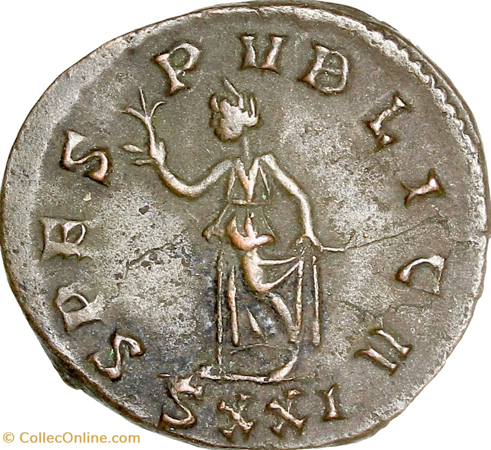 Aurelianus de Carus, Spes, déc. 282, Ticinum monnaies antiques romaines imperiales et republicaines aurelianus de carus spes dec 282 ticinum