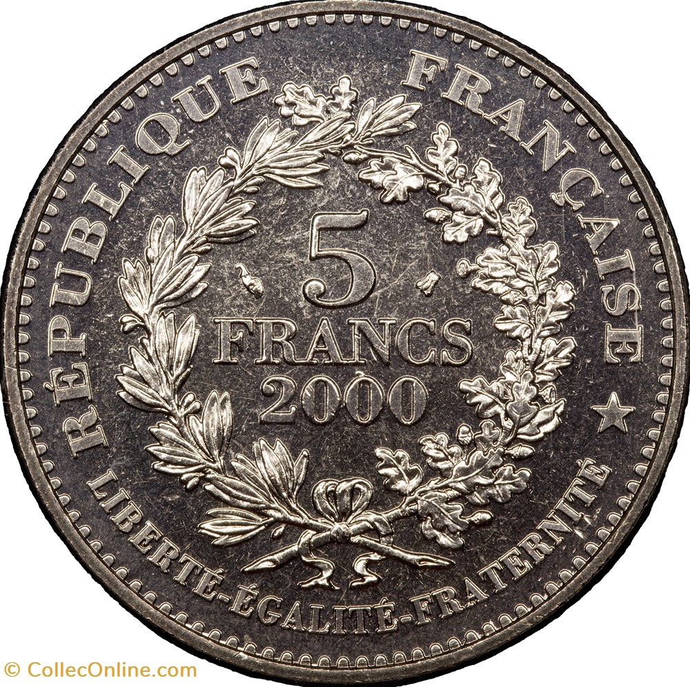 5 francs La Marianne de Chaplain, BU, 2000 monnaies monde france 5 francs la marianne de chaplain bu 2000