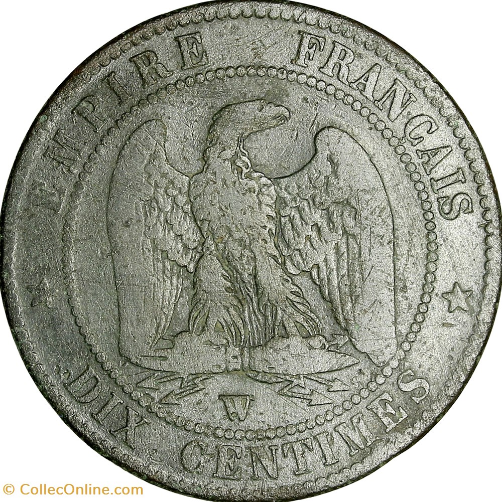 Dix centimes, tête nue, Napoléon III, 1856, Lille monnaies monde france dix centimes tete nue napoleon iii 1856 lille