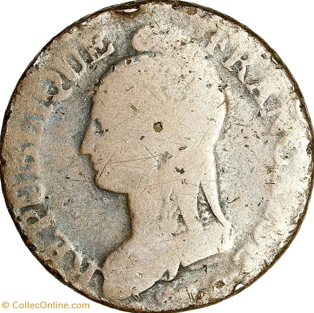 monnaies monde france cinq centimes dupre grand module le directoire an 5 paris