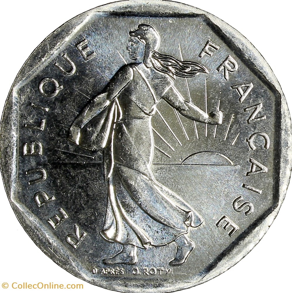 2 francs Semeuse, nickel, BU, abeille, 1994 monnaies monde france 2 francs semeuse nickel bu abeille 1994