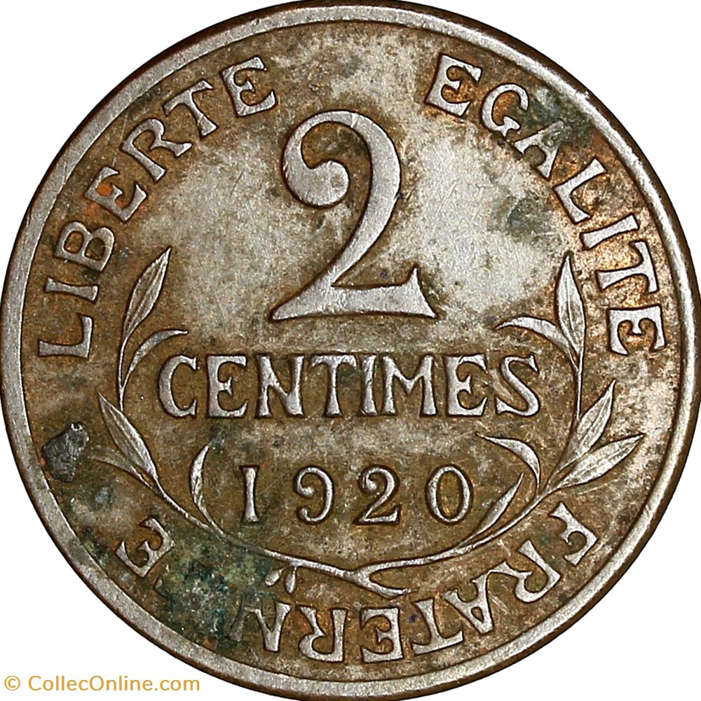 2 centimes Daniel-Dupuis, IIIe République, 1920 monnaies france modernes 2 centimes daniel dupuis iiie republique 1920