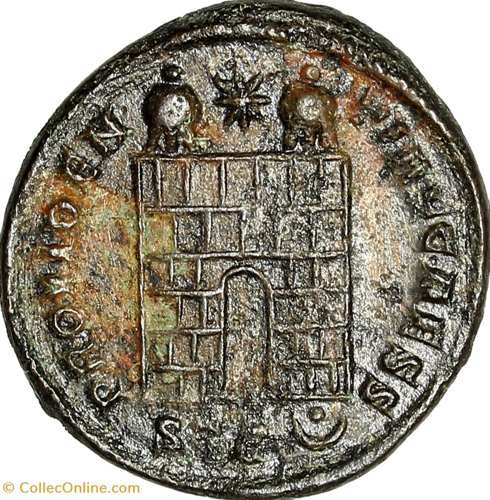 monnaies antiques romaines imperiales et republicaines centenionalis de constantin ii cesar porte de camp 326 treves