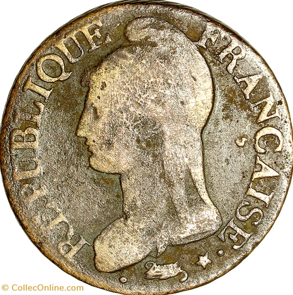 Cinq centimes Dupré, grand module, le Directoire, an 7, Paris monnaies monde france cinq centimes dupre grand module le directoire an 7 paris