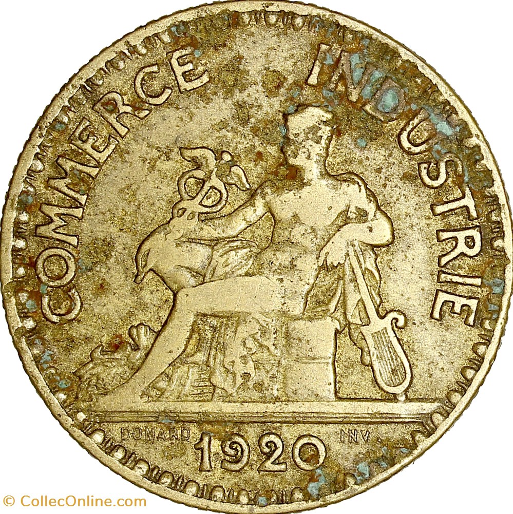 monnaies monde france 2 francs chambres de commerce iiie republique 1920