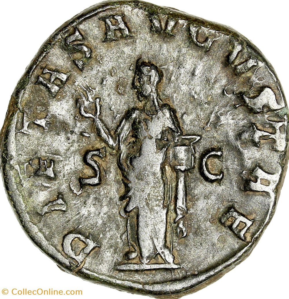 Sesterce d'Otacilia Severa, Pietas, 244-245, Rome monnaies antiques romaines imperiales republicaines sesterce otacilia severa pietas 244 245 rome