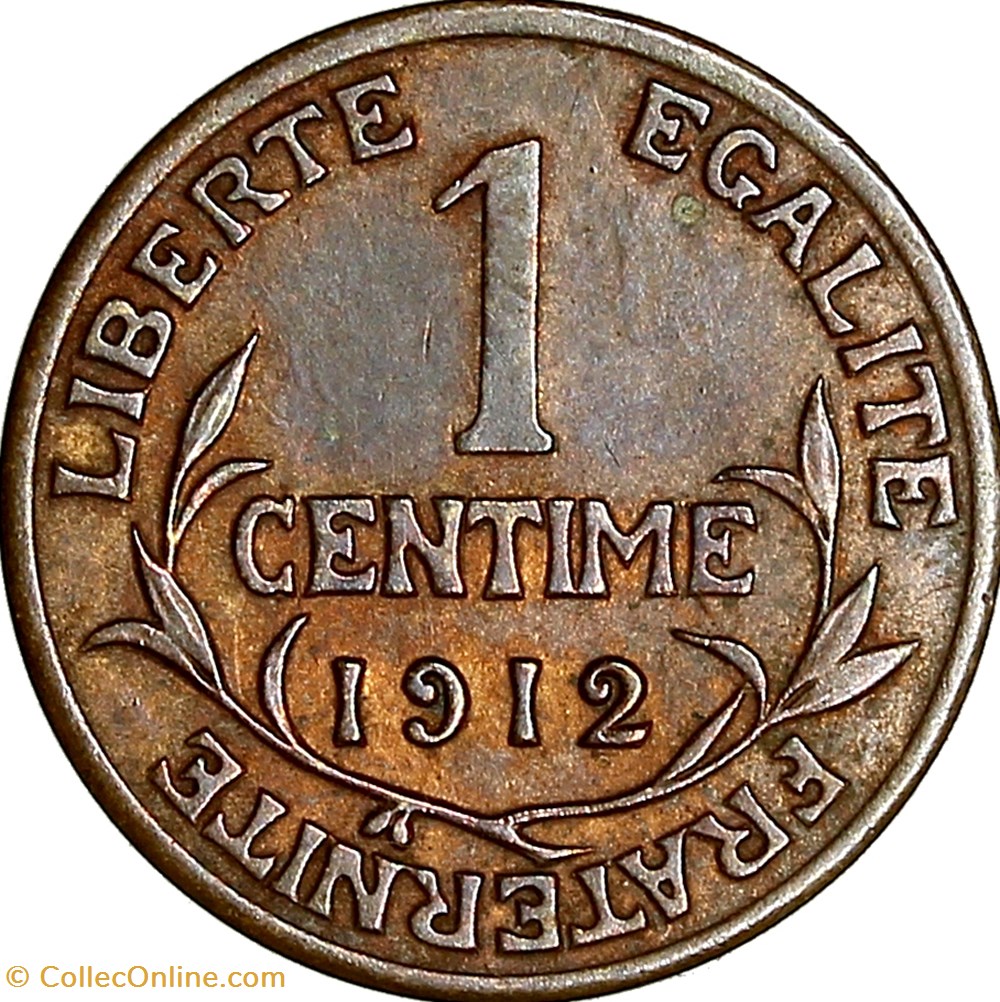 1 centime Daniel-Dupuis, IIIe République, 1912 monnaies france modernes 1 centime daniel dupuis iiie republique 1912