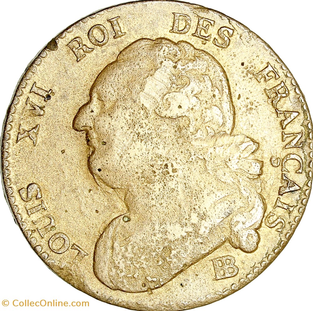 12 deniers au faisceau, type Français, Louis XVI, 1792, an 4, Strasbourg monnaies monde france 12 deniers au faisceau type francais louis xvi 1792 an 4 strasbourg