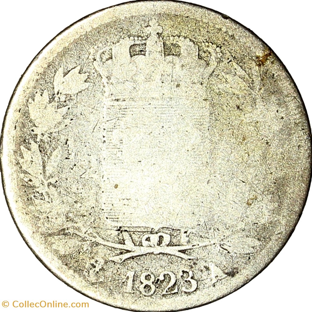 1/2 franc, Louis XVIII, 1823, Paris monnaies monde france 1 2 franc louis xviii 1823 paris