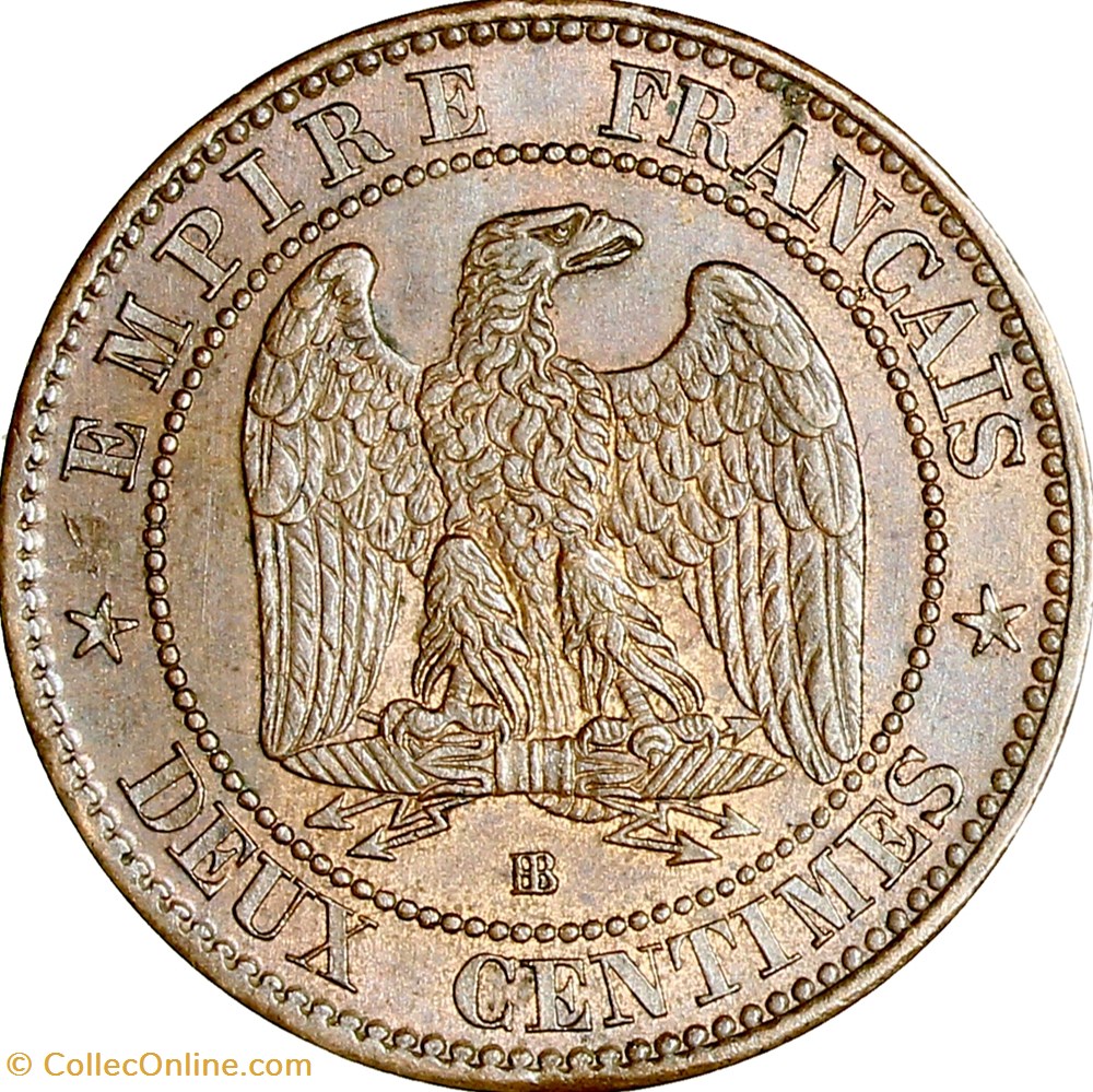 Deux centimes, tête laurée, buste définitif, Napoléon III, 1861, Strasbourg monnaies monde france deux centimes tete lauree buste definitif napoleon iii 1861 strasbourg