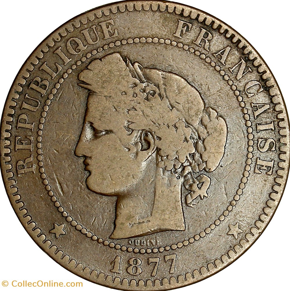 10 centimes Cérès, IIIe République, 1877, Paris monnaies monde france 10 centimes ceres iiie republique 1877 paris