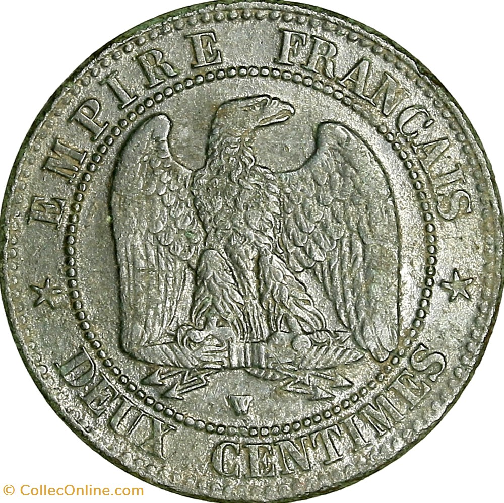 Deux centimes, tête nue, Napoléon III, 1857, Lille monnaies monde france deux centimes tete nue napoleon iii 1857 lille