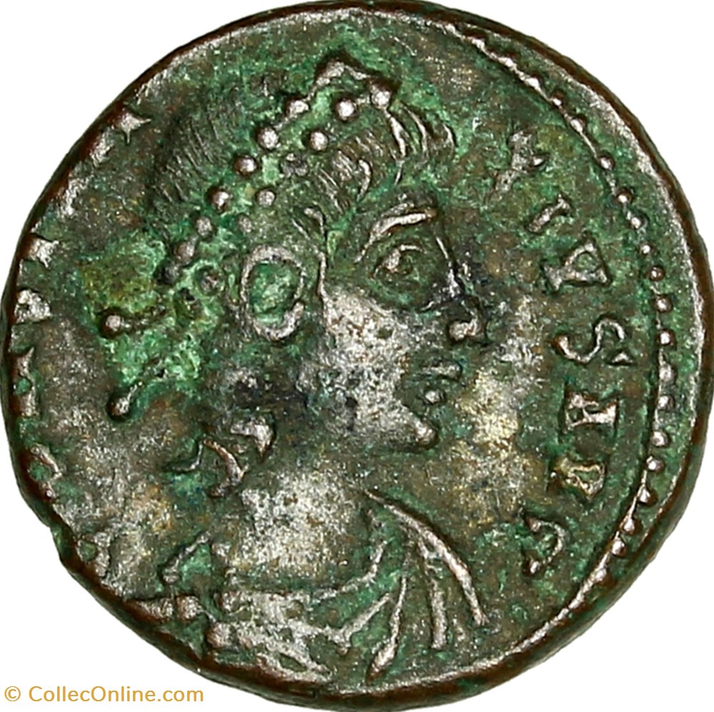 Centenionalis de Constance II, Gloria Exercitus, 1 enseigne, 340, Alexandrie monnaies antiques romaines imperiales et republicaines centenionalis de constance ii gloria exercitus 1 enseigne 340 alexandrie